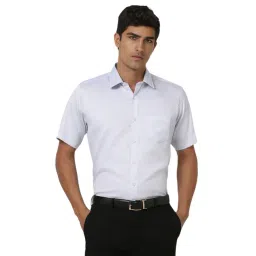 Van Heusen Blue Cotton Regular Fit Polka Dot Shirt-picture-27