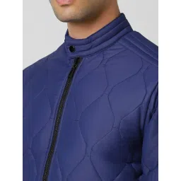 Van Heusen Blue Cotton Regular Fit Quilted Jacket image 4