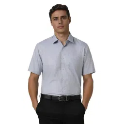 Van Heusen Blue Cotton Regular fit Solid Shirt-picture-28