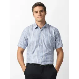 Van Heusen Blue Cotton Regular Fit Striped Shirt-picture-26