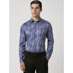 Van Heusen Blue Cotton Slim Fit Printed Shirt-picture-36