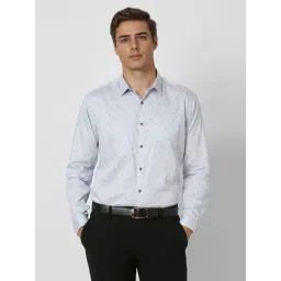 Van Heusen Blue Cotton Slim Fit Printed Shirt-picture-34