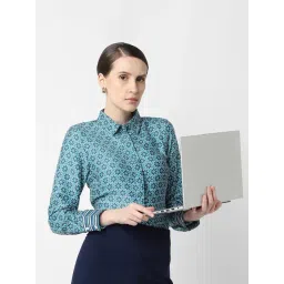 Van Heusen Blue Polyester Printed Shirt-picture-39