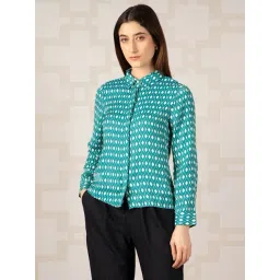 Van Heusen Blue Polyester Printed Shirt-picture-46