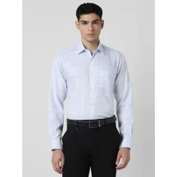 Van Heusen Blue Regular Fit Checks Shirt-picture-23