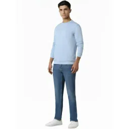Van Heusen Blue Regular Fit Logo Printed Sweatshirt image 5