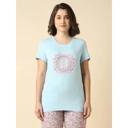 Van Heusen Blue Relaxed Fit Printed Night T-Shirt-picture-16