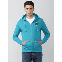 Van Heusen Blue Slim Fit Hooded SweatShirt-picture-48