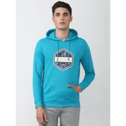 Van Heusen Blue Slim Fit Printed Hooded SweatShirt-picture-27