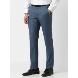 Van Heusen Blue Slim Fit Trousers image 3