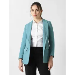 Van Heusen Blue Solid Long Sleeves Blazer-picture-12