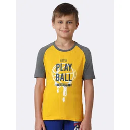 Van Heusen Boys Typography Printed Cotton Smart Tech Easy Stain Release T-shirt-picture-40