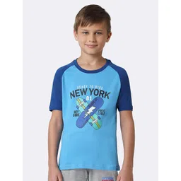Van Heusen Boys Typography Printed Pure Cotton Smart Tech Easy Stain Release T-shirt-picture-41