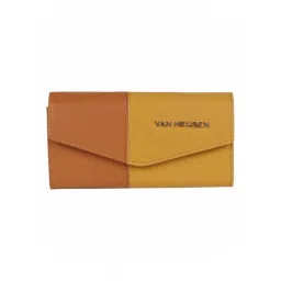 Van Heusen Brown & Yellow Casual Leather Wallet for Women-image-44