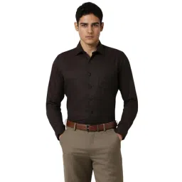 Van Heusen Brown Cotton Slim fit Polka Dot Shirt-picture-20