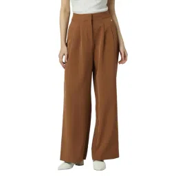 Van Heusen Brown Lyocell Solid Regular Fit Casualtrousers-picture-37