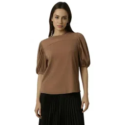 Van Heusen Brown Plain Tops-picture-10