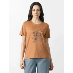 Van Heusen Brown Regular Fit Printed T-Shirt-picture-37