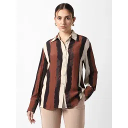 Van Heusen Brown Regular Fit Striped Formal Shirt-picture-47