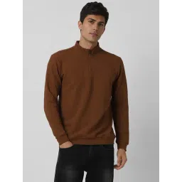 Van Heusen Brown Regular Fit Texture Sweatshirt-picture-47