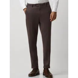Van Heusen Brown Regular Fit Texture Trousers-picture-19