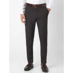 Van Heusen Brown Slim Fit Checks Trousers-picture-32