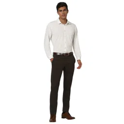 Van Heusen Brown Slim fit Solid Trousers image 5