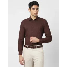 Van Heusen Brown Slim Fit Striped Shirt-picture-40