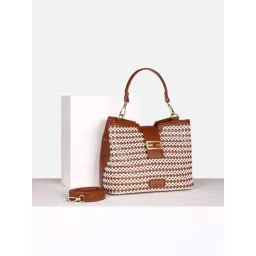 Van Heusen Brown Woven Satchel-image-3