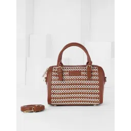 Van Heusen Brown Woven Satchel-image-4