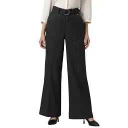 Van Heusen Charcoal Grey Checks Formal Trousers-picture-40