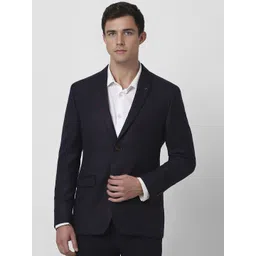 Van Heusen checked Notched Lapel Long Sleeves Slim-Fit Single Breasted Formal Blazer-picture-15
