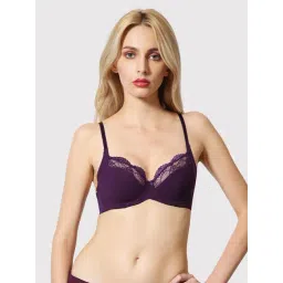 Van Heusen Comfort Fit Anti Bacterial Non Padded Solid Lace Tipped Bra - Blackberry Cordial-picture-25