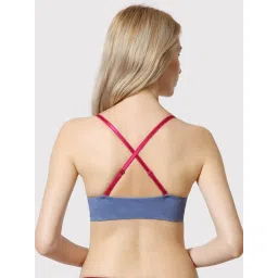 Van Heusen Comfort Fit Anti Bacterial Padded Solid Live-In Bra - Denim M�lange image 2