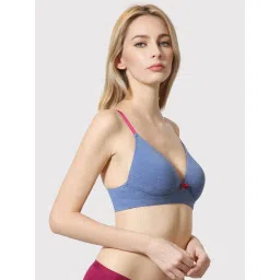 Van Heusen Comfort Fit Anti Bacterial Padded Solid Live-In Bra - Denim M�lange image 3