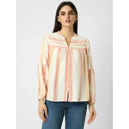 Van Heusen Cream Striped Shirt-picture-27