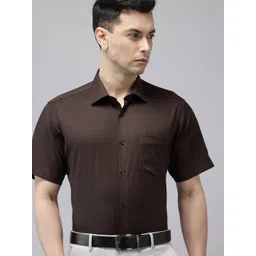 Van Heusen Custom Fit Geometric Self Designed Pure Cotton Formal Shirt-picture-34