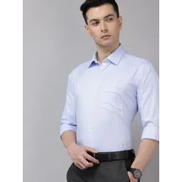 Van Heusen Custom Fit Self Design Textured Pure Cotton Formal Shirt-picture-10