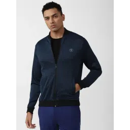 Van Heusen Flex Blue Cotton Regular Fit Bomber Jacket-picture-18