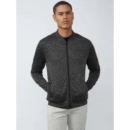 Van Heusen Flex Grey Regular Fit Self Pattern Bomber Jacket-picture-27