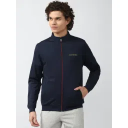 Van Heusen Flex Navy Blue Regular Fit Jacket-picture-37