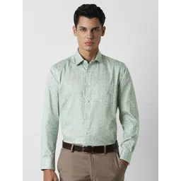 Van Heusen Floral Printed Spread Collar Pure Cotton Shirt-picture-34