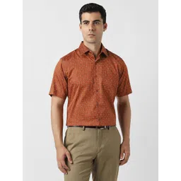 Van Heusen Geometric Printed Spread Collar Pure Cotton Formal Shirt-picture-22