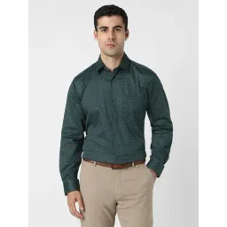 Van Heusen Green Cotton Regular Fit Printed Shirt-picture-25