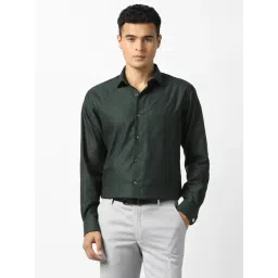 Van Heusen Green Cotton Regular Fit Printed Shirt-picture-40