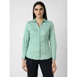Van Heusen Green Cotton Regular Fit Shirt-picture-17