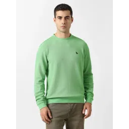Van Heusen Green Cotton Regular Fit Texture Sweatshirt-picture-14