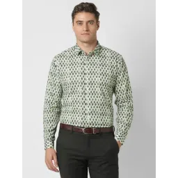 Van Heusen Green Cotton Slim fit Print Shirt-picture-41