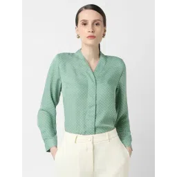 Van Heusen Green Polyester Printed Shirt-picture-40