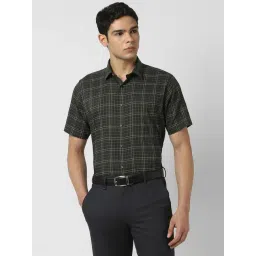 Van Heusen Green Regular Fit Checks Shirt-picture-36